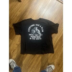 Mike Tyson Everyone Has a Plan Men's Black T-shirt size 3XL